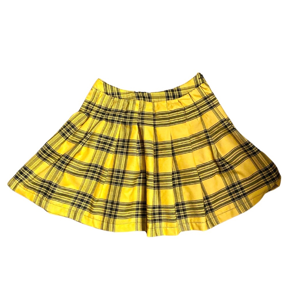 Clueless yellow plaid school girl mini skirt